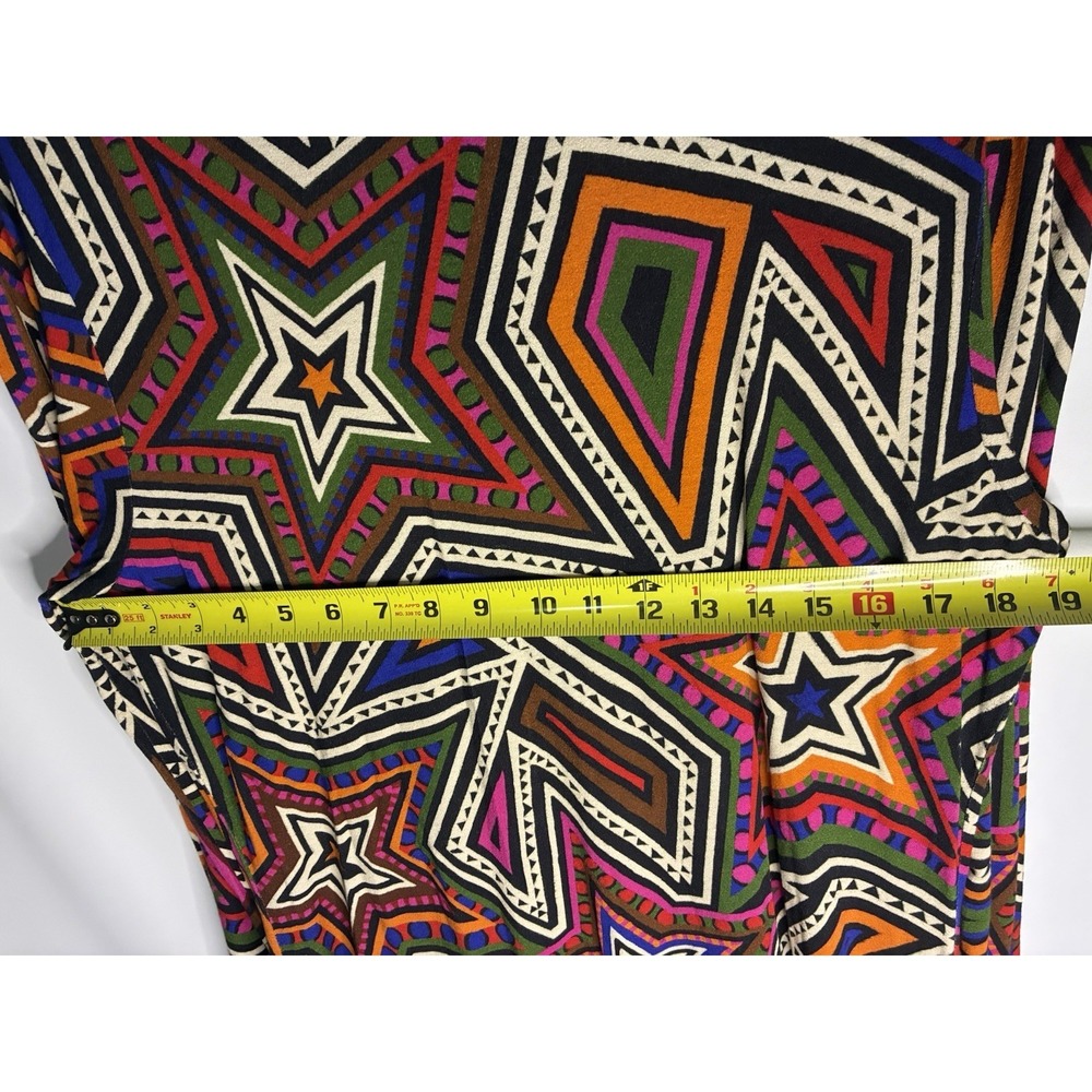 Farm Rio Mystic Trip Jersey Dress Multicolor Star Print Long Sleeve Maxi NWT XL - Picture 5 of 8